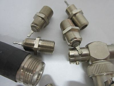 LOT 15 EA CONNECTORS T'S BNC ADAPTORS ETC RF MICROWAVE FREQUENCY BIN#F3-79