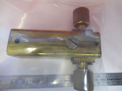 ANTIQUE MICROSCOPE PART LEITZ GERMANY BRASS FINE STAGE  AS PICTURED &13-FT-21