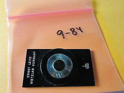 OPTICAL MICROSCOPE PART LEITZ WETZLAR GERMANY RETICLE TARGET OPTICS BIN#9-84