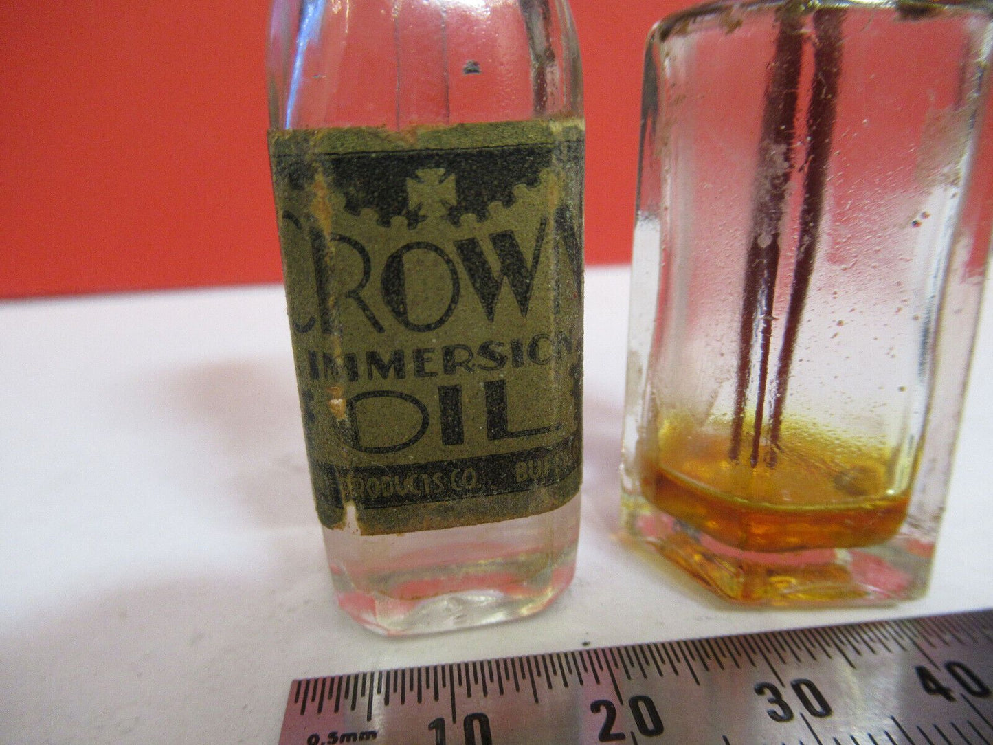 LOT ANTIQUE IMMERSION OIL for MICROSCOPE PART AS PICTURED Y7-B-41