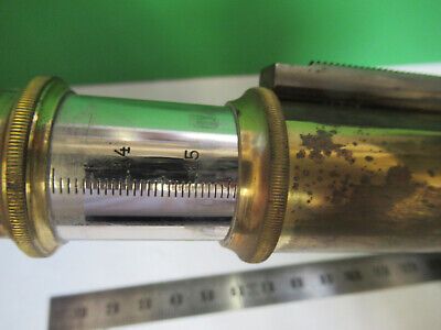 ANTIQUE BRASS TUBUS + NOSEPIECE ERNST LEITZ MICROSCOPE PART AS PICTURED &Q9-A-36