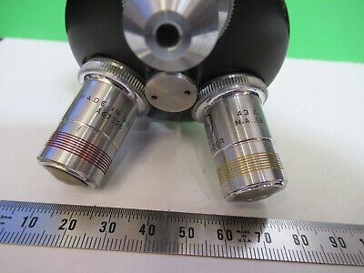 AO SPENCER NOSEPIECE + OBJECTIVES LENSES MICROSCOPE PART AS PICTURED &3-C-19