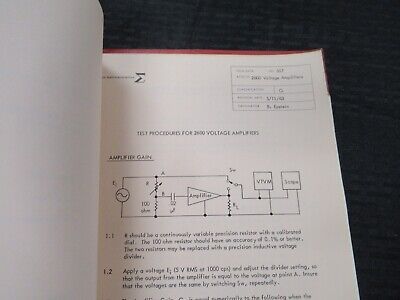 ENDEVCO VINTAGE INSTRUCTIONS MANUAL 2607 AMPLIFIER AS PICTURED &50-FT-02