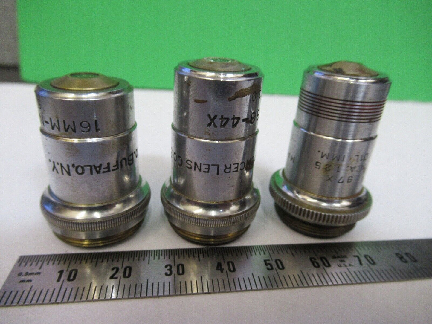 LOT OBJECTIVES SPENCER AO LENS OPTICS  MICROSCOPE PART AS PICTURED Q7-B-12