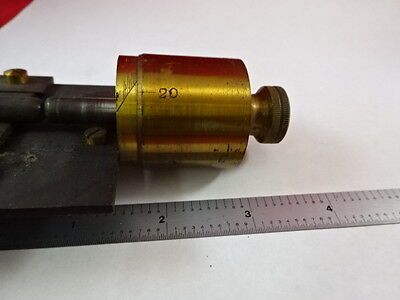 ANTIQUE BRASS MICROSCOPE PART LENS MICROMETER  OPTICS  #L9-B12