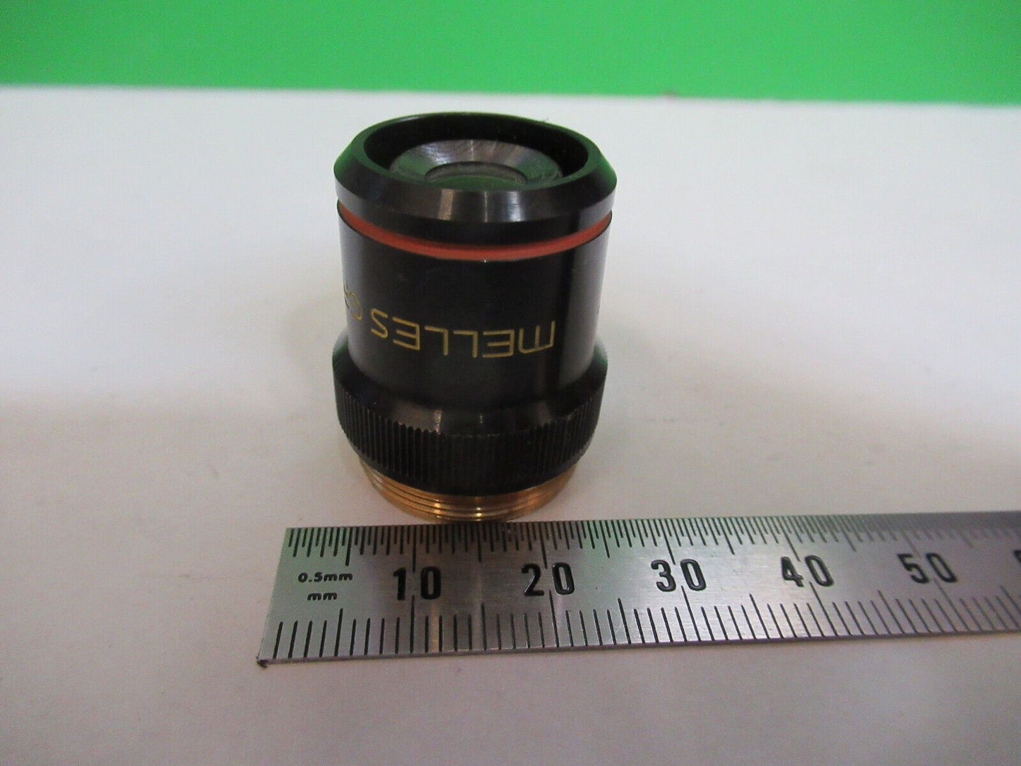 MELLES GRIOT  6.3x /160 OBJECTIVE OPTICS MICROSCOPE PART AS PICTURED &R1-A-33