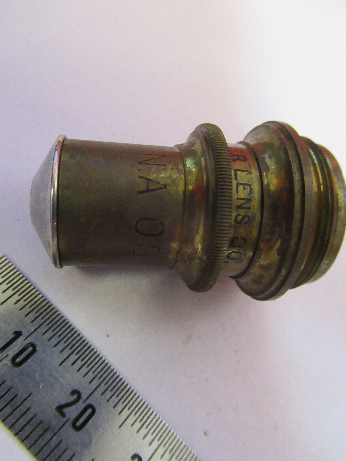 ANTIQUE BRASS SPENCER 16mm OBJECTIVE MICROSCOPE PART AS PICTURED &H9-B-38