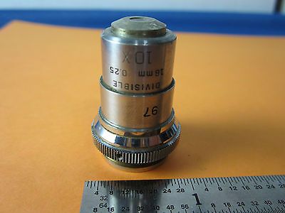 MICROSCOPE OBJECTIVE 10X DIVISIBLE BAUSCH LOMB OPTICS BIN#6V-34