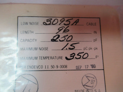 MEGGITT ENDEVCO 3095A LOW NOISE CABLE for ACCELEROMETER VIBRATION TEST F8-C-01