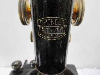 ANTIQUE BRASS SPENCER 1926 circa MICROSCOPE as shown OPTICS #LOBBY