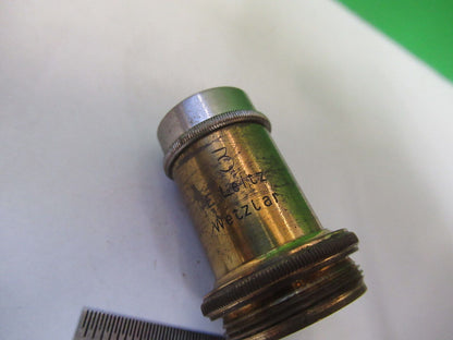 ANTIQUE BRASS E. LEITZ OBJECTIVE LENS "3" MICROSCOPE PART AS PICTURED Z4-B-59