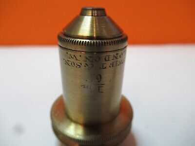 ANTIQUE BRASS OBJECTIVE SWIFT UK 1/6 MICROSCOPE PART AS PICTURED &16-B-25