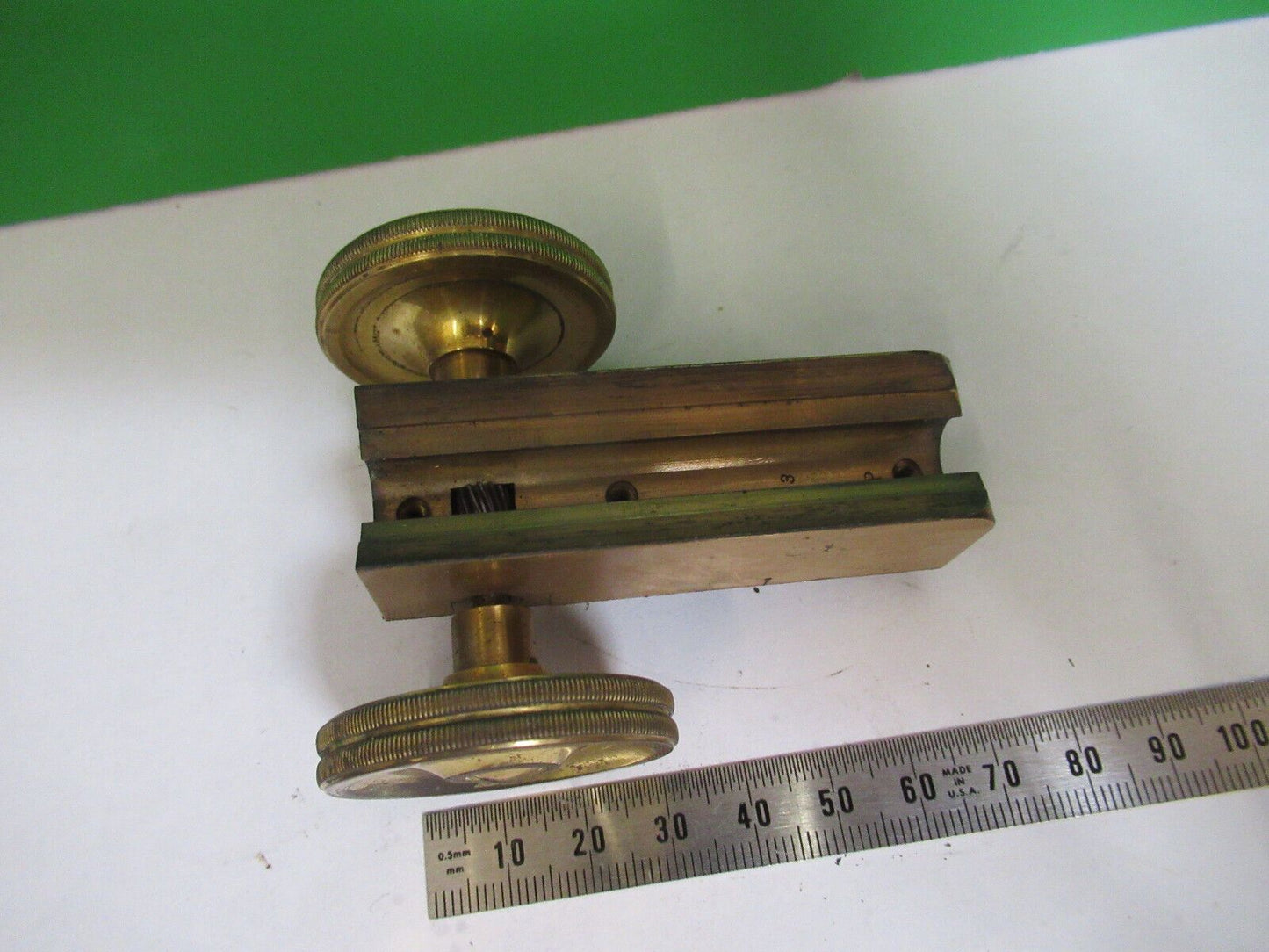 ANTIQUE MICROSCOPE PART LEITZ GERMANY BRASS GROSS STAGE  AS PICTURED &Z9-A-186