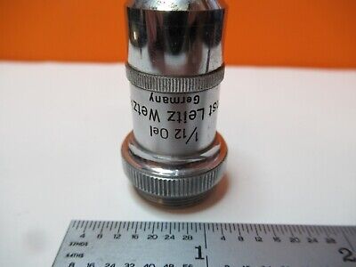 ANTIQUE ERNST LEITZ OBJECTIVE 100X OPTICS MICROSCOPE PART AS PICTURED &16-A-61A