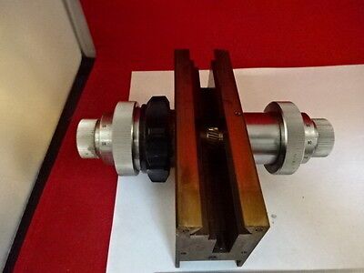 MICROSCOPE PART WILD HEERBRUGG SWISS M20 BRASS STAGE MICROMETER AS IS #51-A-09