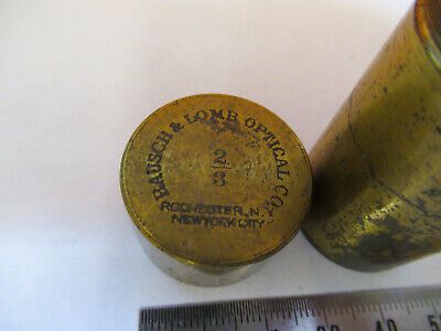 EMPTY BAUSCH LOMB BRASS OBJECTIVE CANISTER MICROSCOPE PART AS PICTURED 8Y-A-120