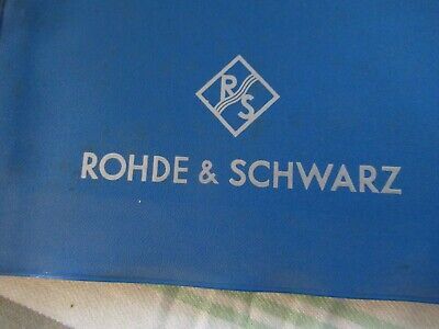 COLLECTABLE RARE ROHDE SCHWARZ XSA QUARTZ FREQUENCY STANDARD MANUAL 1960 &BIBLI