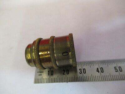 ANTIQUE BRASS NACHET OBJECTIVE FRANCE MICROSCOPE PART AS PICTURED &F6-B-23