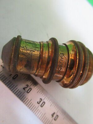 ANTIQUE BAUSCH LOMB BRASS OBJECTIVE LENS MICROSCOPE PART AS PICTURED Q9-A-46