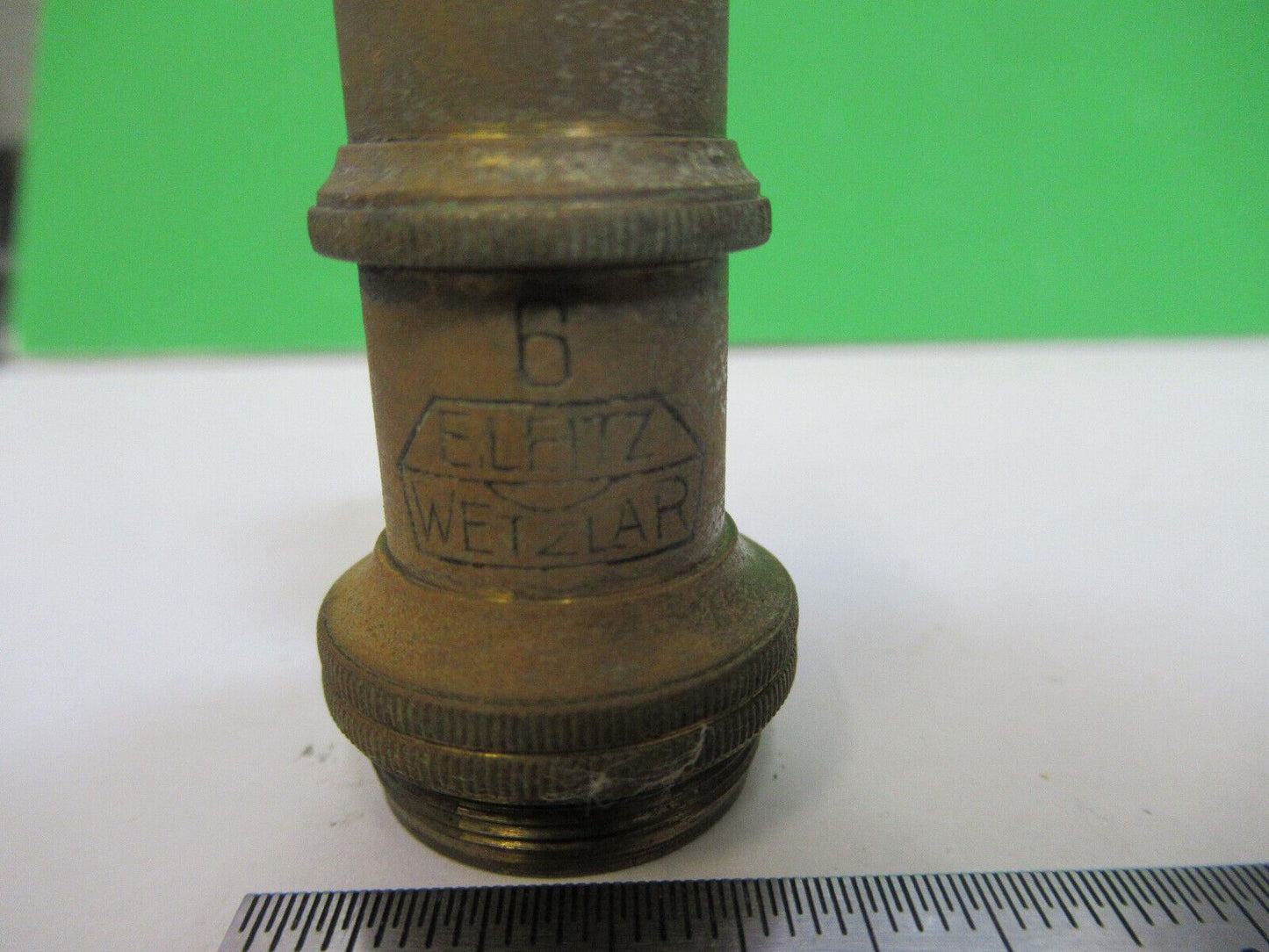 RUSTY ANTIQUE BRASS ERNST LEITZ OBJECTIVE MICROSCOPE PART AS PICTURED &H9-A-43