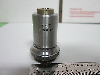 MICROSCOPE OBJECTIVE BAUSCH LOMB 43X OPTICS as pictured &N1-30