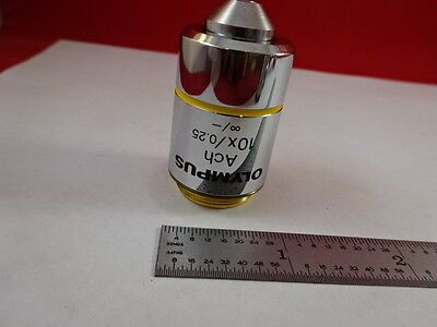 OLYMPUS JAPAN OBJECTIVE ACHRO 10X OPTICS VERY NICE MICROSCOPE PART &K2-B-99