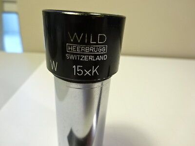 MICROSCOPE PART WILD HEERBRUGG SWISS EYEPIECE OCULAR 15xK OPTICS AS IS B#AE-70