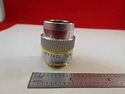 MICROSCOPE PART OBJECTIVE LEITZ GERMANY 10X NPL OPTICS AS IS BIN#R2-C-18