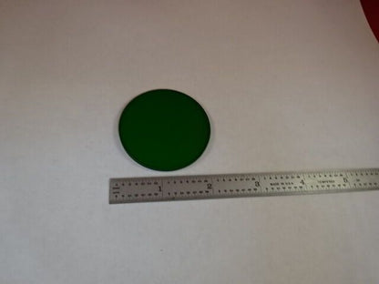 GREEN GLASS FILTER ROUND OPTICS MICROSCOPE PART AS IS #Z4-A-03