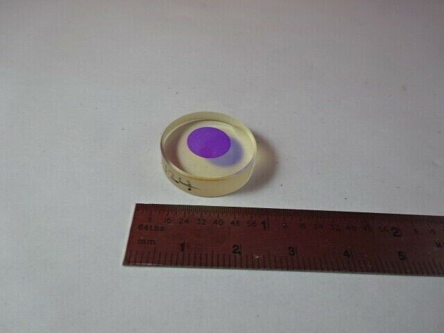 OPTICAL ZERODUR PART FLAT LENS COATED for LASER RING GYRO OPTICS AS IS #91-42