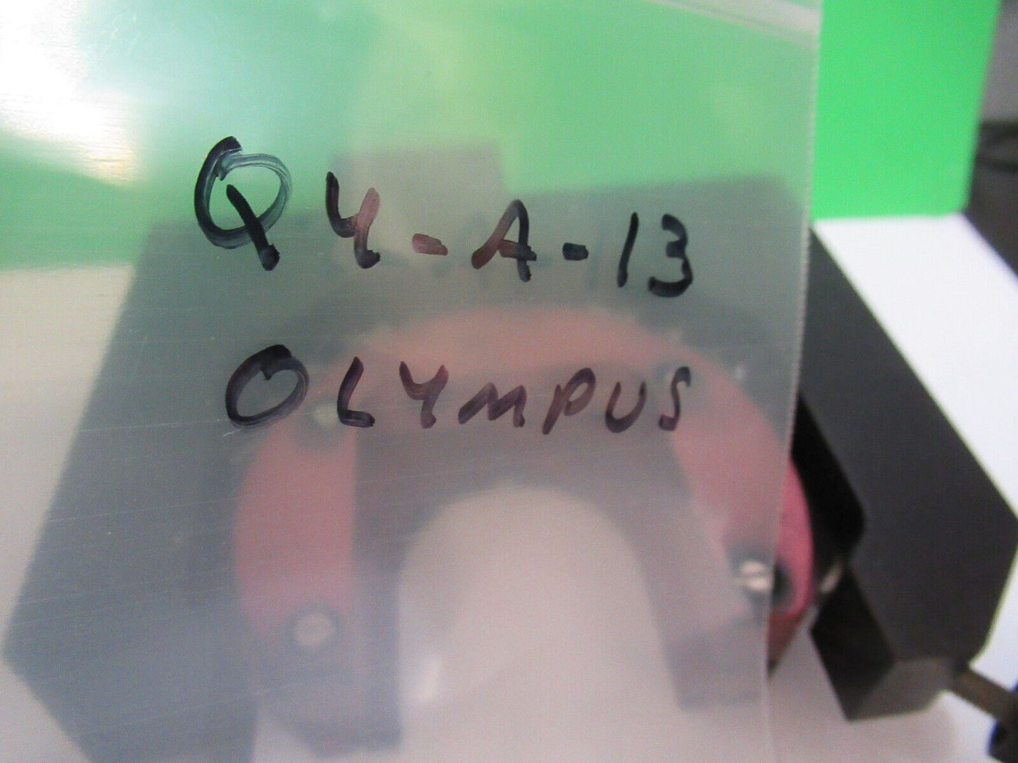 FOR PARTS OLYMPUS JAPAN STAGE HOLDER MICROSCOPE PART AS PICTURED &Q4-A-13