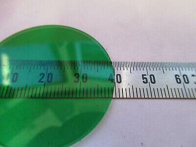 OPTICAL GLASS GREEN FILTER MICROSCOPE PART OPTICS AS PICTURED #93-A-35