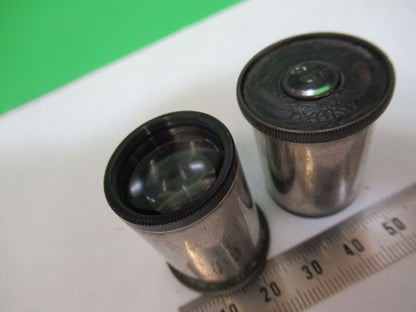 PAIR ANTIQUE ERNST LEITZ EYEPIECE 10X MICROSCOPE PART  AS PICTURED &Z9-A-104