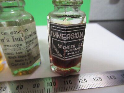 ANTIQUE IMMERSION OIL BOTTLES BAUSCH LOMB MICROSCOPE PART AS PICTURED R9-A-61