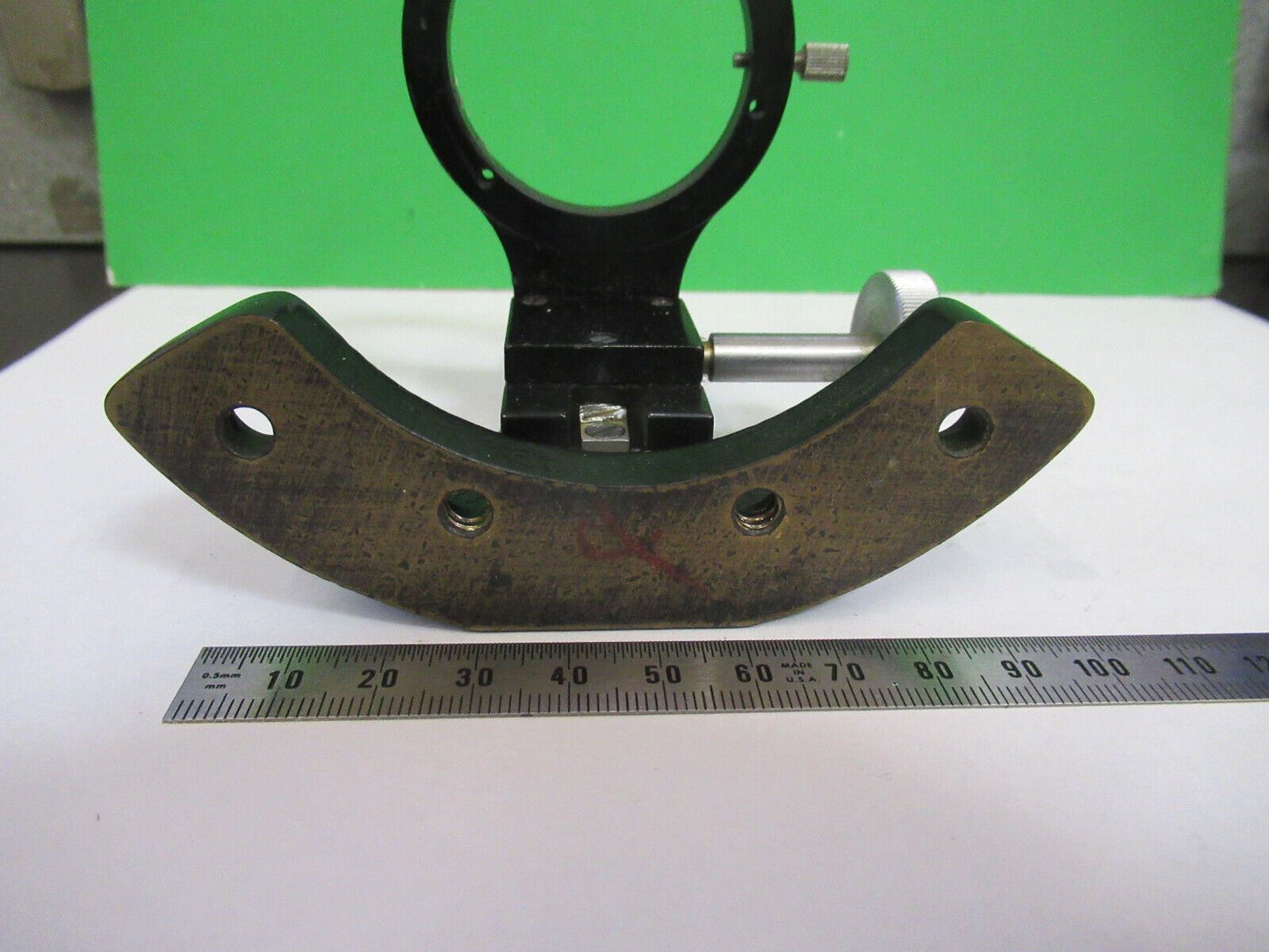 UNITRON JAPAN CONDENSER HOLDER BRASS MICROSCOPE PART AS PICTURED &75-B-05