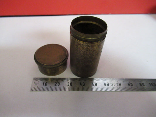 ANTIQUE BRASS EMPTY OBJECTIVE CAN LEITZ MICROSCOPE PART AS PICTURED F8-A-51