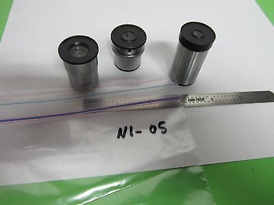 LOT 3 EA MICROSCOPE  EYEPIECES UNITRON PHOTO + MICROMETER OPTICS BIN#N1-05