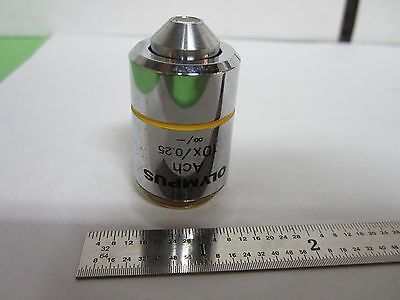 MICROSCOPE OBJECTIVE OLYMPUS JAPAN ACH ACHROMAT 10X INFINITY OPTICS BIN#F4-42