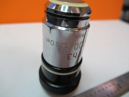 ZEISS GERMANY OBJECTIVE PH3 100X /160 OPTICS MICROSCOPE PART AS PICTURED A2-A-13