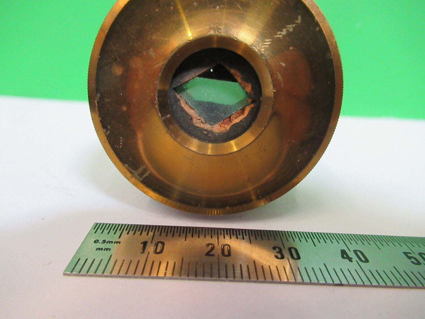 ANTIQUE BRASS POLARIZER POL UK ENGLAND MICROSCOPE PART AS PICTURED P2-B-62