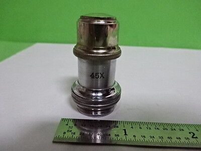 MICROSCOPE PART VINTAGE OBJECTIVE LEITZ GERMANY 45X 6L OPTICS AS IS #B2-M-08