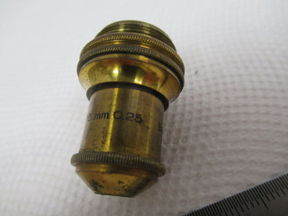 OPTICAL VINTAGE MICROSCOPE OBJECTIVE 10X BAUSCH LOMB OPTICS AS PICTURED W1-A-75