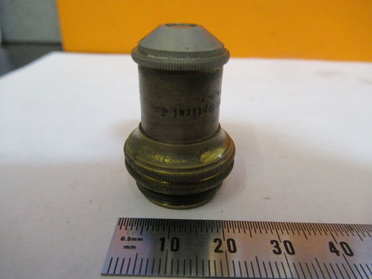 ANTIQUE BAUSCH LOMB BRASS OBJECTIVE MICROSCOPE PART AS PICTURED &P9-A-24