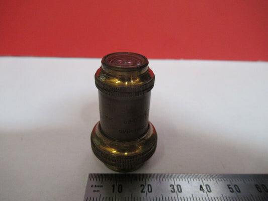 ANTIQUE  BRASS BAUSCH LOMB OBJECTIVE 1 in MICROSCOPE PART AS PICTURED G4-A-99