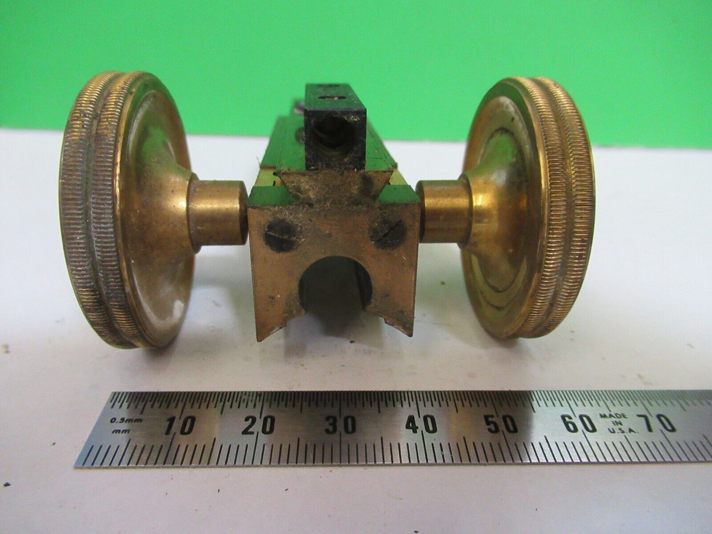 ANTIQUE MICROSCOPE PART LEITZ GERMANY BRASS GROSS STAGE  AS PICTURED &Z9-A-186