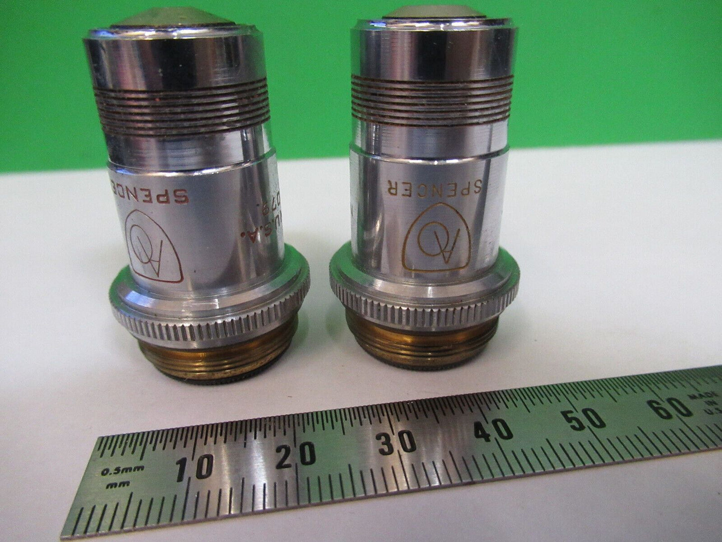 AO  INDUSTRIAL OBJECTIVE 45X 100X INFINITY MICROSCOPE PART AS PICTURED R7-B-61