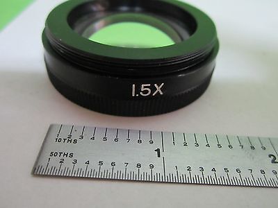 MICROSCOPE PART STEREO OBJECTIVE 1.5X LENS OPTICS AS IS BIN#T2-09