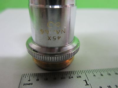 MICROSCOPE PART OBJECTIVE SPENCER USA 45X OPTICS AS IS BIN#S6-06