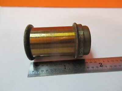 ANTIQUE BRASS RARE LENS EYEPIECE OCULAR MICROSCOPE PART AS PICTURED &7B-B-48