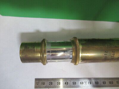 ANTIQUE BRASS TUBUS + NOSEPIECE ERNST LEITZ MICROSCOPE PART AS PICTURED &Q9-A-36